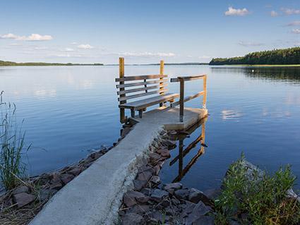 Summer view of Eteläranta located directly on the lake shore.