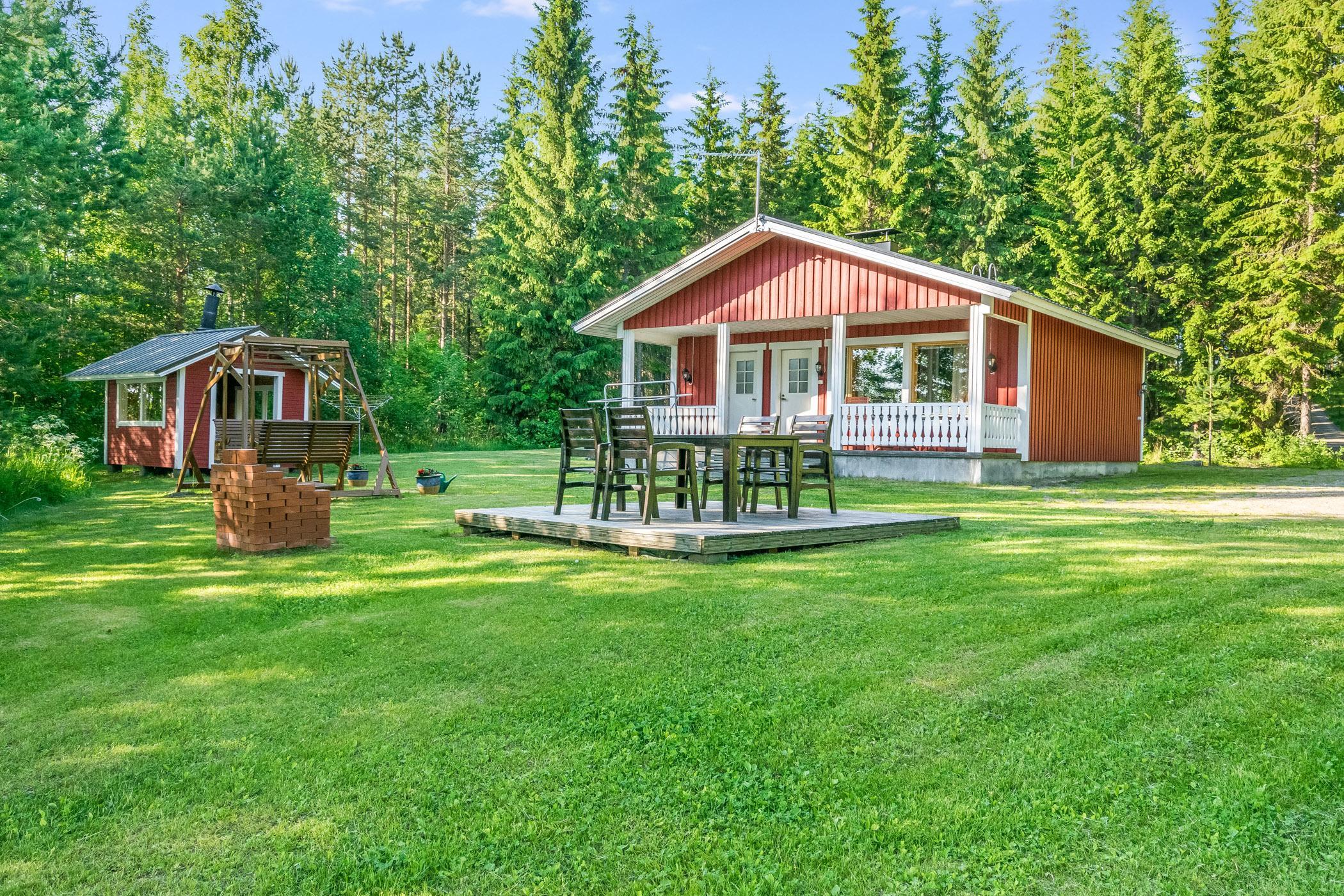 Panoramic view of Laavusranta, a serene retreat nestled in the woods of South Savo.